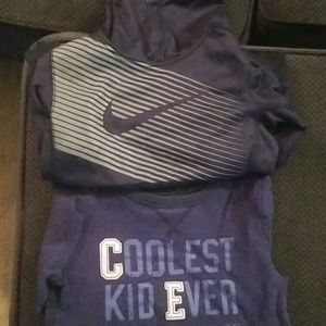 Two boys size 6 sweatshirts, Nike & Carter's